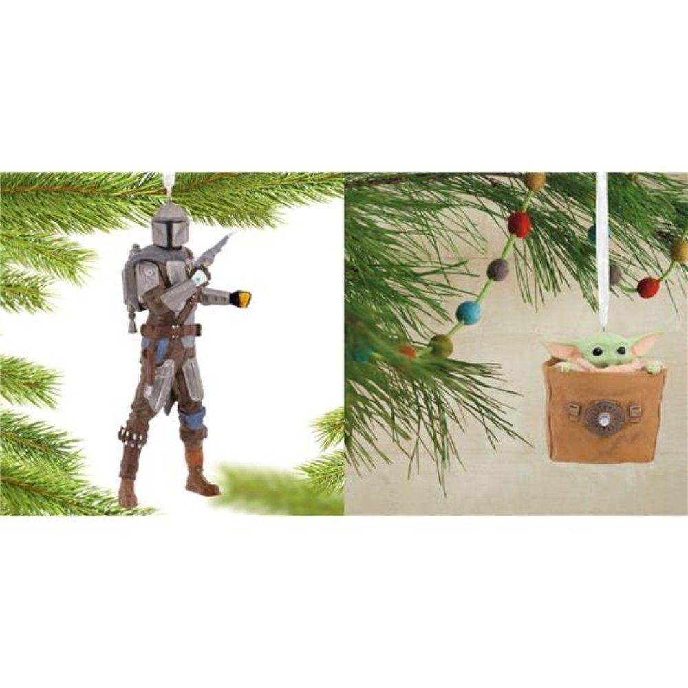 Hallmark Star Wars Christmas Ornaments Mandalorian & Grogu Baby Yoda The Child